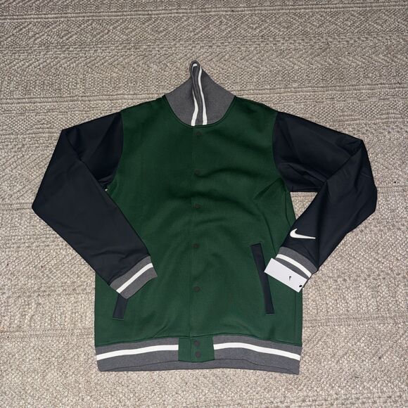 Nike Other - Sz M Nike Letterman Jacket Green Gray Men’s DJ5971-341